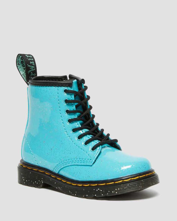 Dr Martens Støvler Barn Blå Toddler 1460 Glitter Lace Up 2674XZNKF